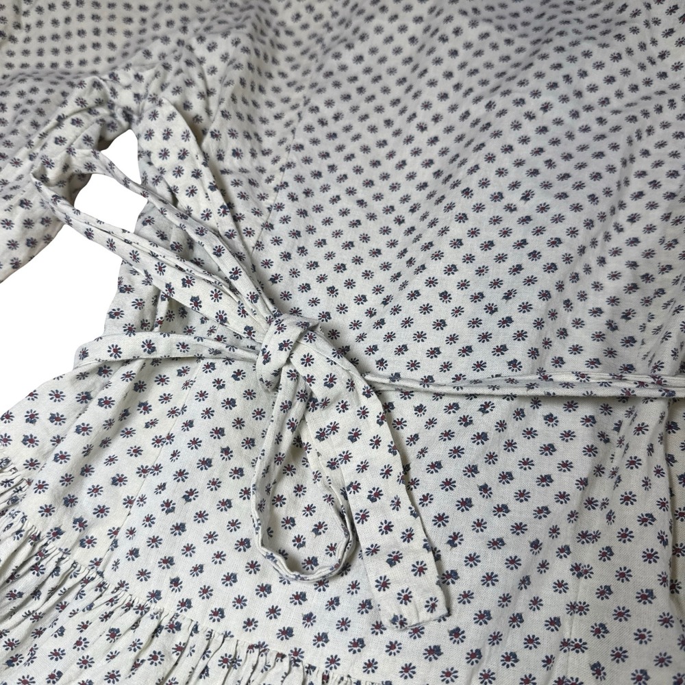 Free People Need To Know Mini Dress Floral Eyelet Lace Collar 10 White Blue - Picture 6 of 7